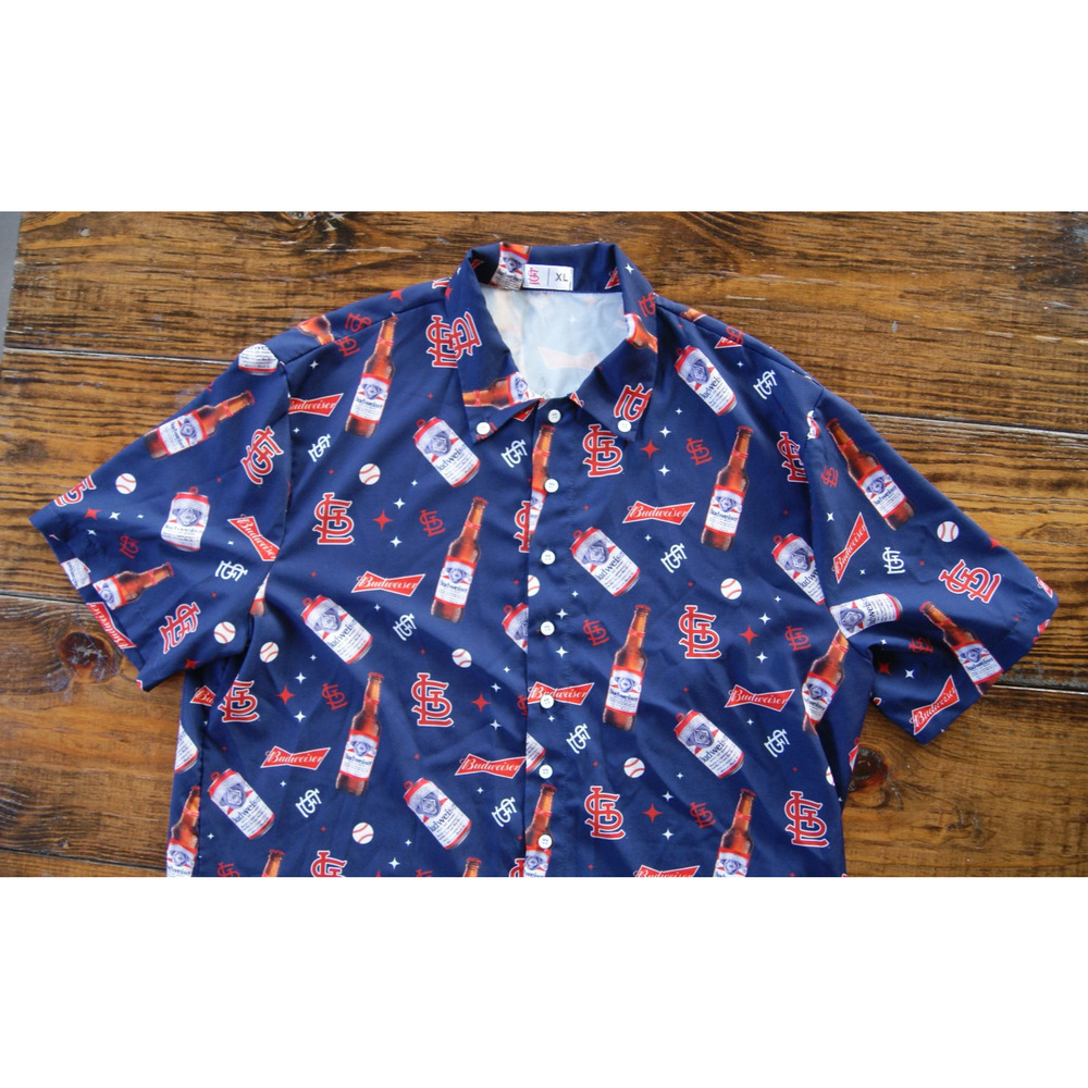 St Louis Cardinals Budweiser SGA Button Up Shirt Mens Size XL